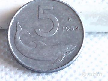 5 lire 1953 falso d'epoca