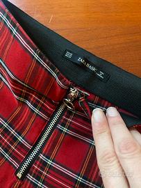 pantaloni elasticizzati scozzesi skinny zara tg.XS