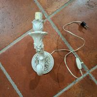 Coppia di Applique Vintage in Ceramica Bianca