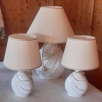 Set 3 lampade in ceramica bianca