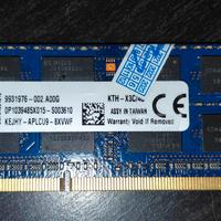 RAM notebook DDR3 4GB 1600MHz (PC3-12800) Kingston