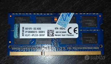 RAM notebook DDR3 4GB 1600MHz (PC3-12800) Kingston
