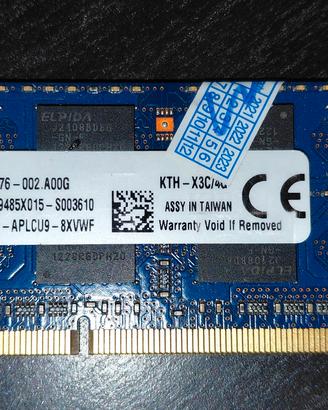RAM notebook DDR3 4GB 1600MHz (PC3-12800) Kingston