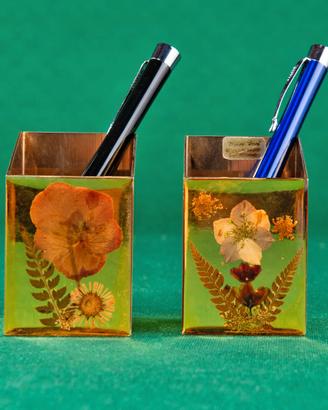2 Portaoggetti ottone vintage bagno oro zecchino