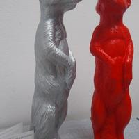 sculture suricati di Horl Ottmar venduti in coppia