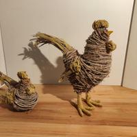 Coppia Galline in midollino