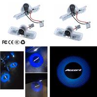 4Pcs Car Door Light Blue logo For HONDA Accord