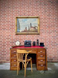 SCRIVANIA DA UFFICIO IN ROVERE MASSICCIO INIZI 900