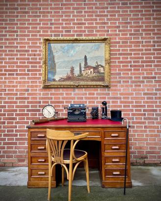 SCRIVANIA DA UFFICIO IN ROVERE MASSICCIO INIZI 900