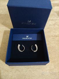 Orecchini Swarovski Exist Cerchio Argento Nuovi