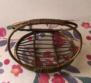 Cestino portaoggetti in vimini, anni 50
