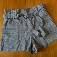 Shorts pied de poule bianchi e neri Zara