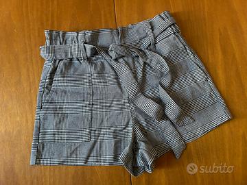 Shorts pied de poule bianchi e neri Zara