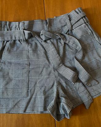 Shorts pied de poule bianchi e neri Zara