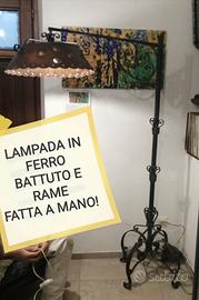 lampada  a braccio da terra fatta a mano