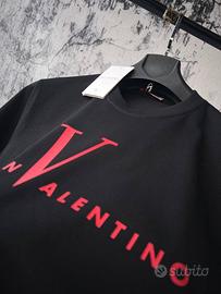T-Shirt Valentino Uomo Nera Logo V – Nuova