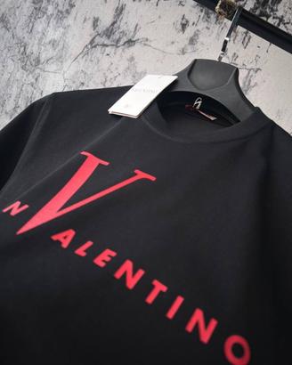 T-Shirt Valentino Uomo Nera Logo V – Nuova