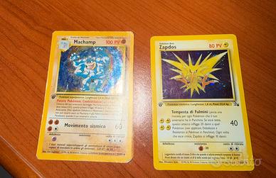 Pokemon zapdos e machamp prima edizione