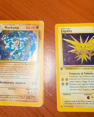 Pokemon zapdos e machamp prima edizione