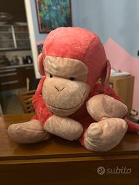 Peluche gigante scimpanzé rosa 1 metro