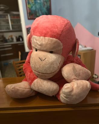 Peluche gigante scimpanzé rosa 1 metro