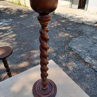 portacenere svuotatasche a colonna in legno 