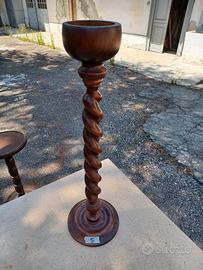 portacenere svuotatasche a colonna in legno 