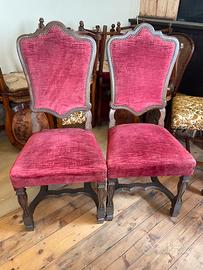 6 sedie antiche in legno di noce