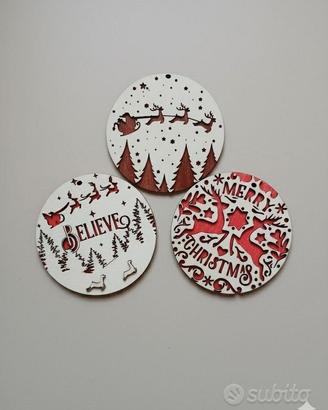 medaglioni natalizi in legno personalizzabili!