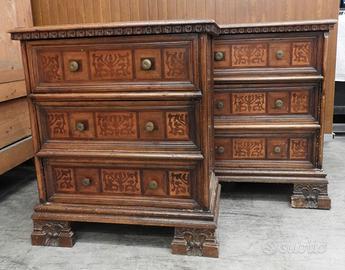 Coppia di cassettiere - comodino 3 cassetti