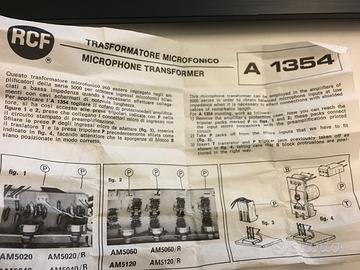 Trasformatore microfono rcf a 1354