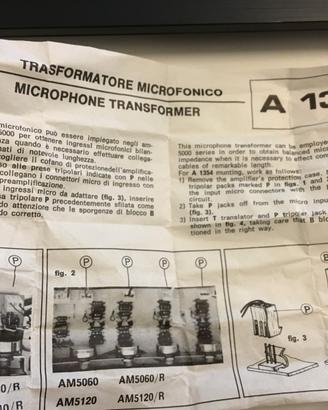 Trasformatore microfono rcf a 1354