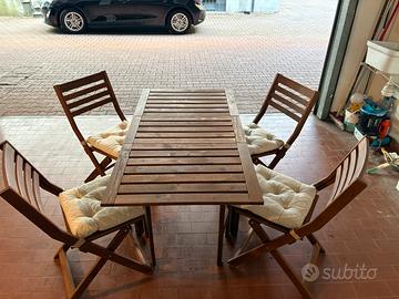 Tavolo da giargino+ 4 sedie ikea