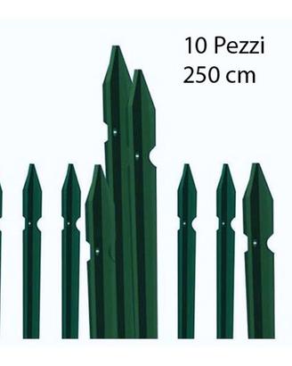 10 Paletti a T 250 cm 30x30 Verdi Recinzione NUOVI