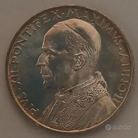 5 lire argento 1940 Papa Pio XII Vaticano  FDC