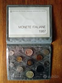 SERIE MONETE 1987 FDC ITALIA REPUBBLICA "LEOPARDI"