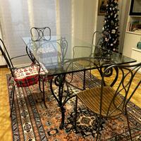 Tavolo in Cristallo e Ferro Battutto