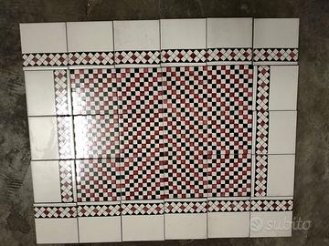 F.De Maio,decoro piastrelle a mano "Scacchi",1985
