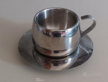 Set tazzine vintage in acciaio inox 18/10