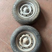 2 RUOTE ORIGINALI APE CAR P2 COMPLETE DI CERCHI