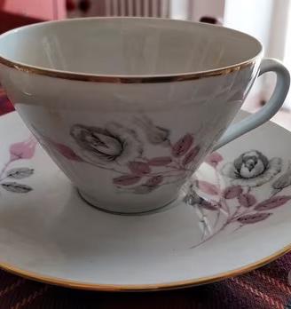 Freiberger Porzellan 2 tazze filo oro