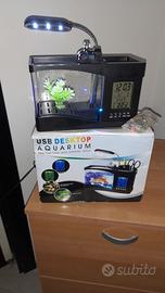 USB Desktop Mini Acquario LCD Timer Clock Lampada