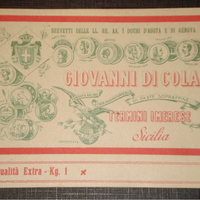 etichetta antica di cola termini imerese pasta 800