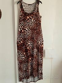 vestito leopardato lungo 