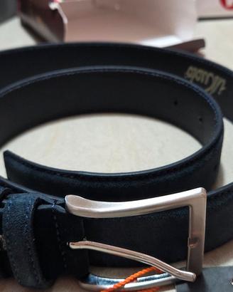 cintura uomo blu scamosciato lunghezza 115cm