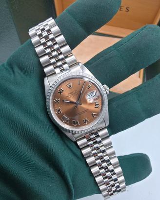 Rolex Datejust 36mm 16220 Salmon Roman 1996