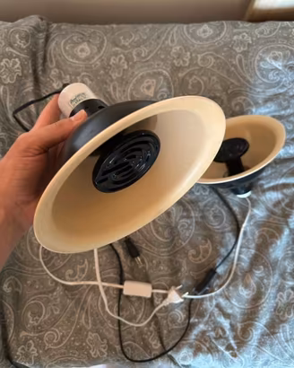 Coppia portalampade e 2 lampade riscaldanti