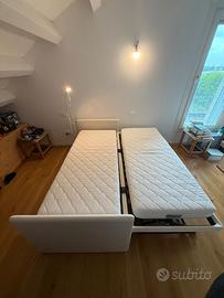 Letto Duetto Flou con secondo letto estraibile