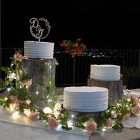 Tronchi di legno e luci