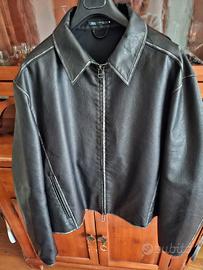 Giacca in pelle marrone uomo nuova tg.xl